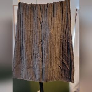 Quince Cashmere Ribbed Brown Midi Skirt